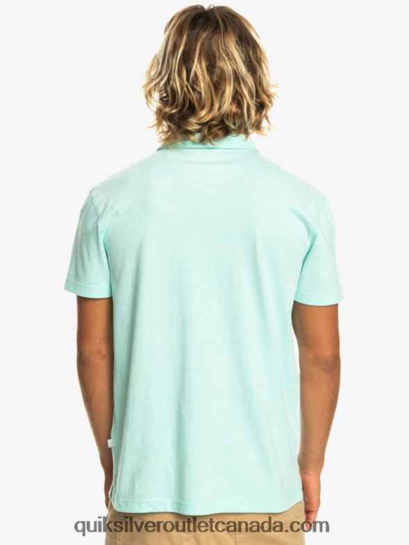 CA Quiksilver Men Sunset Cruise Short Sleeve Polo Shirt beach glass TX4R2481