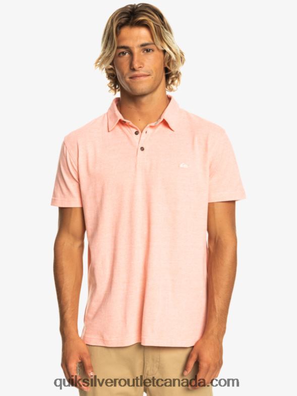CA Quiksilver Men Sunset Cruise Short Sleeve Polo Shirt fresh salmon TX4R2480