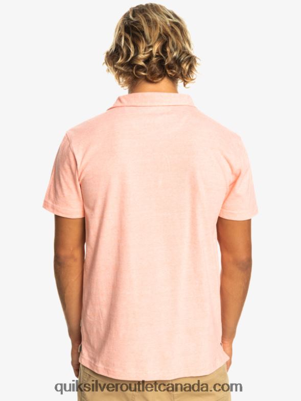 CA Quiksilver Men Sunset Cruise Short Sleeve Polo Shirt fresh salmon TX4R2480