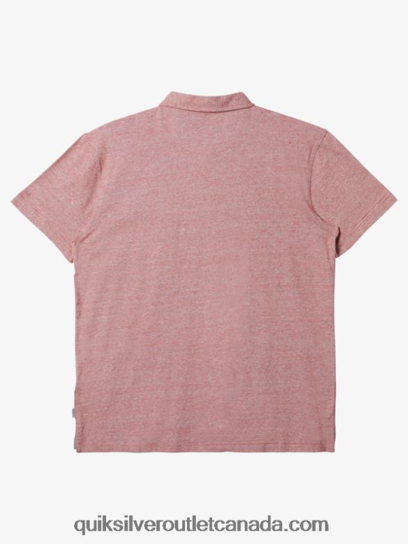 CA Quiksilver Men Sunset Cruise Short Sleeve Polo Shirt red ochre TX4R2478