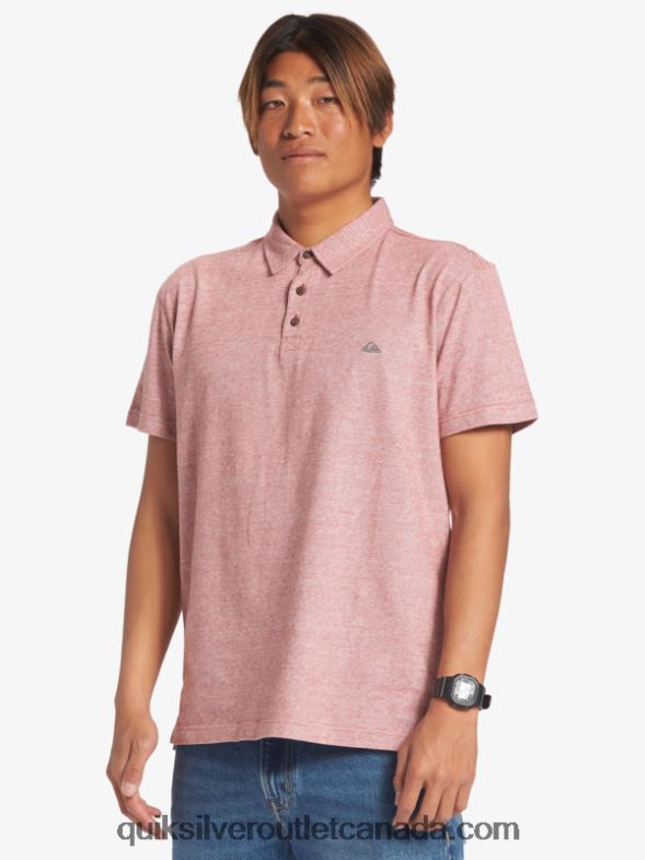 CA Quiksilver Men Sunset Cruise Short Sleeve Polo Shirt red ochre TX4R2478