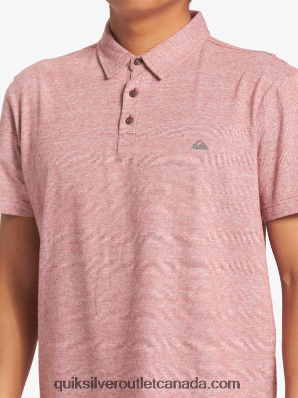 CA Quiksilver Men Sunset Cruise Short Sleeve Polo Shirt red ochre TX4R2478