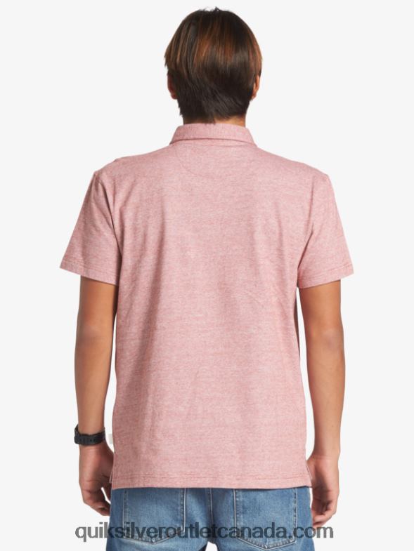 CA Quiksilver Men Sunset Cruise Short Sleeve Polo Shirt red ochre TX4R2478