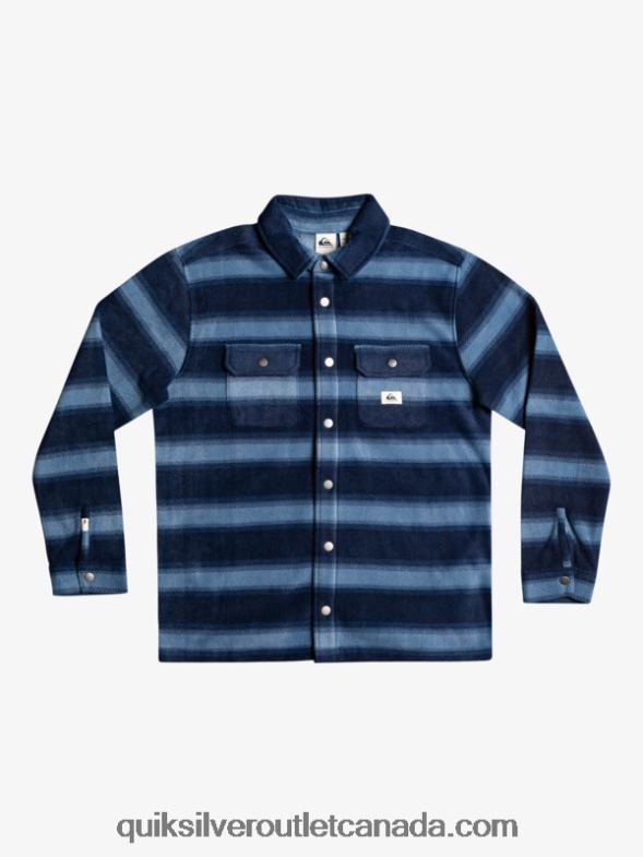 CA Quiksilver Men Surf Days Long Sleeve Flannel Shirt navy blazer flannel stripe TX4R21556