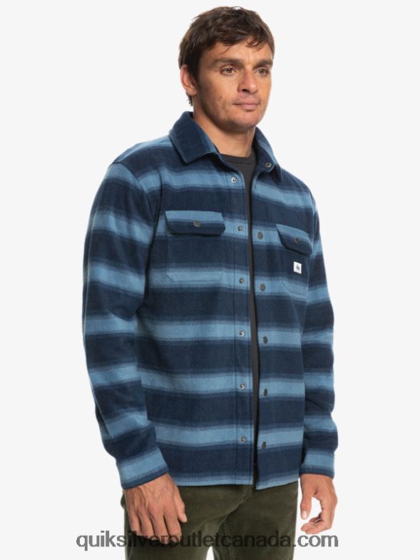 CA Quiksilver Men Surf Days Long Sleeve Flannel Shirt navy blazer flannel stripe TX4R21556