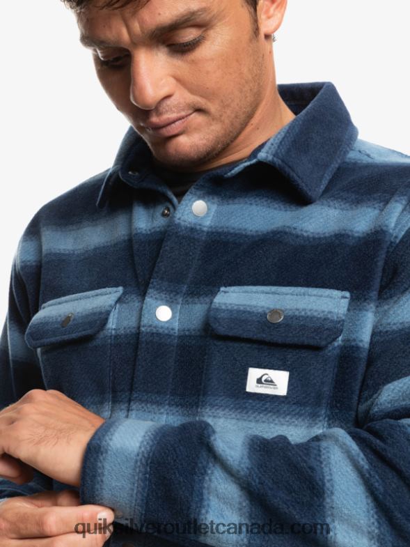 CA Quiksilver Men Surf Days Long Sleeve Flannel Shirt navy blazer flannel stripe TX4R21556