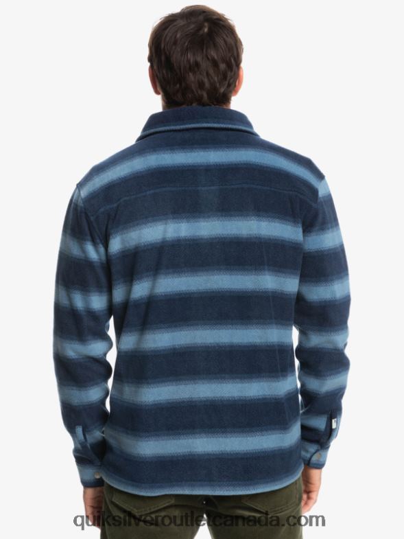 CA Quiksilver Men Surf Days Long Sleeve Flannel Shirt navy blazer flannel stripe TX4R21556