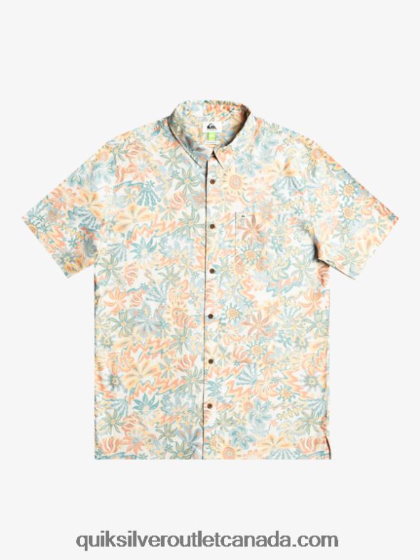 CA Quiksilver Men Surfadelica Short Sleeve Shirt birch surfadelica TX4R2968