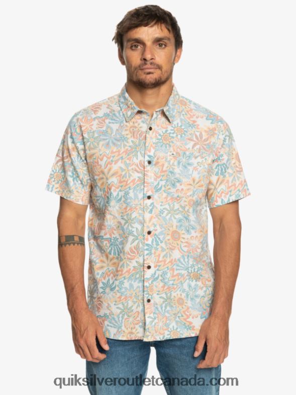CA Quiksilver Men Surfadelica Short Sleeve Shirt birch surfadelica TX4R2968