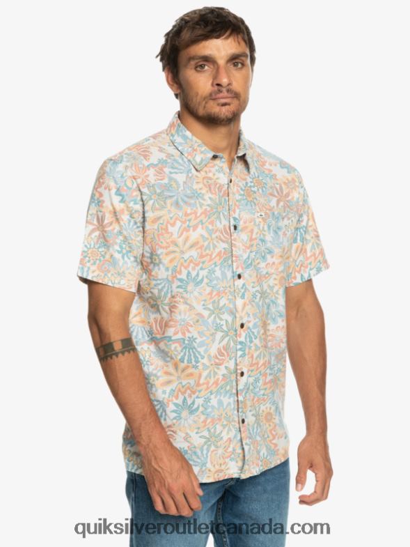 CA Quiksilver Men Surfadelica Short Sleeve Shirt birch surfadelica TX4R2968