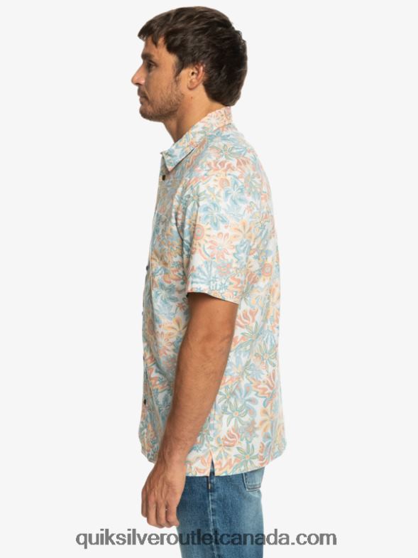 CA Quiksilver Men Surfadelica Short Sleeve Shirt birch surfadelica TX4R2968