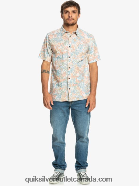 CA Quiksilver Men Surfadelica Short Sleeve Shirt birch surfadelica TX4R2968