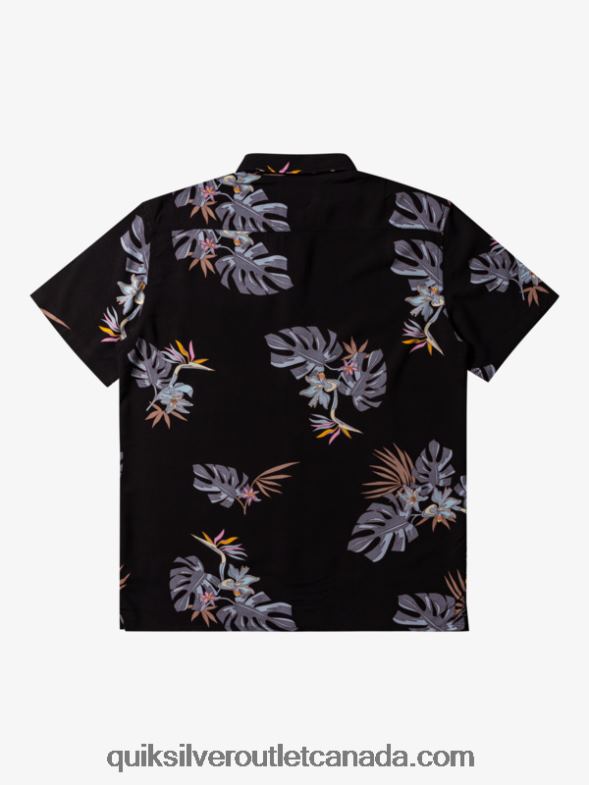 CA Quiksilver Men The Floral Short Sleeve Shirt black floral ss TX4R2649