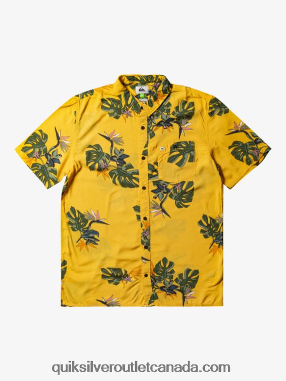CA Quiksilver Men The Floral Short Sleeve Shirt yolk floral ss TX4R2651