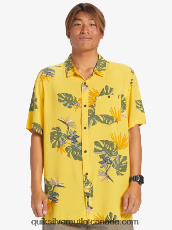 CA Quiksilver Men The Floral Short Sleeve Shirt yolk floral ss TX4R2651