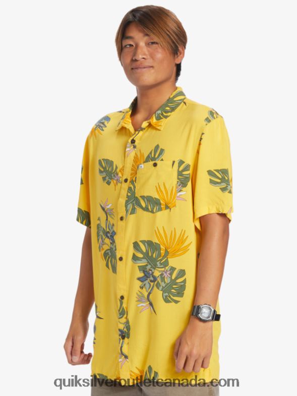 CA Quiksilver Men The Floral Short Sleeve Shirt yolk floral ss TX4R2651
