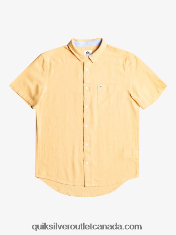 CA Quiksilver Men Time Box Short Sleeve Shirt wheat TX4R21361