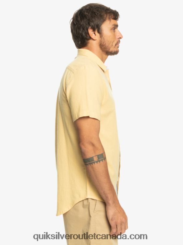 CA Quiksilver Men Time Box Short Sleeve Shirt wheat TX4R21361