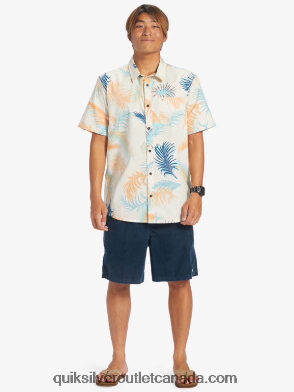 CA Quiksilver Men Tropical Glitch Short Sleeve Shirt birch tropical glitch TX4R2550