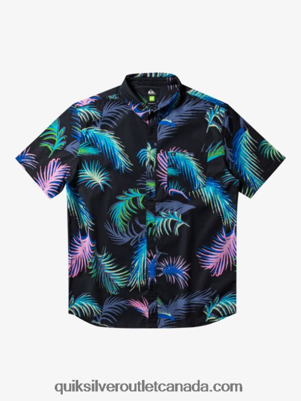 CA Quiksilver Men Tropical Glitch Short Sleeve Shirt black tropical glitch TX4R2551