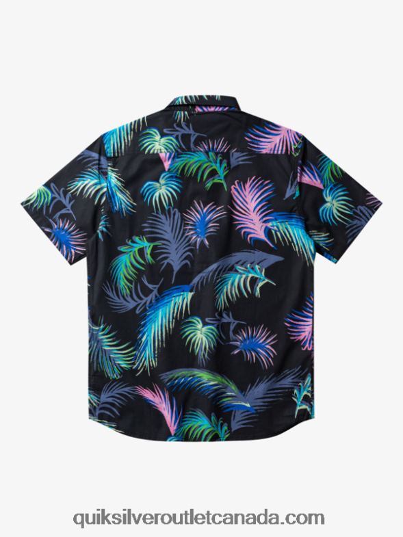 CA Quiksilver Men Tropical Glitch Short Sleeve Shirt black tropical glitch TX4R2551