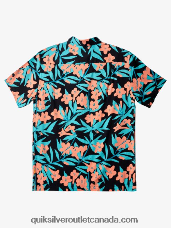 CA Quiksilver Men Waterman Around Bush Short Sleeve Shirt black around bush TX4R2474