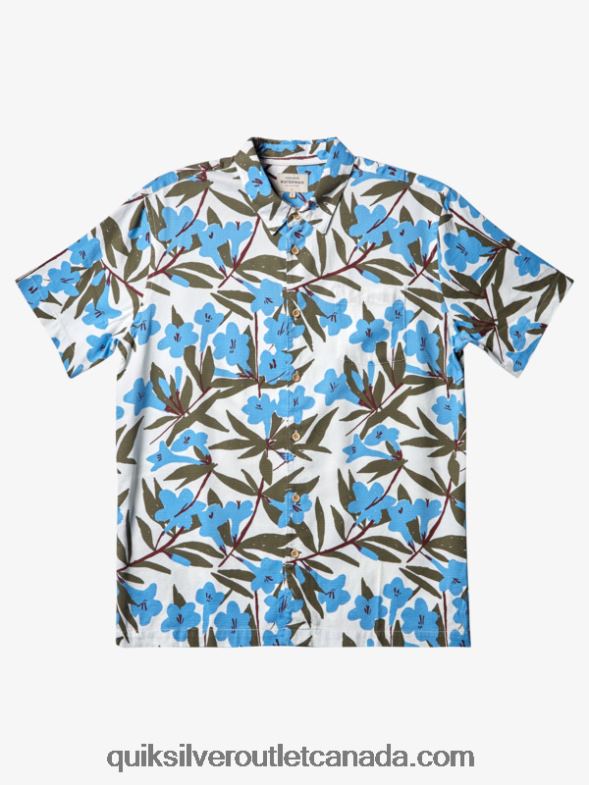 CA Quiksilver Men Waterman Around Bush Short Sleeve Shirt dusk blue around town TX4R2473