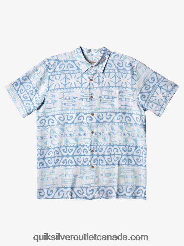 CA Quiksilver Men Waterman At Trees Short Sleeve Shirt dusk blue at trees TX4R2293