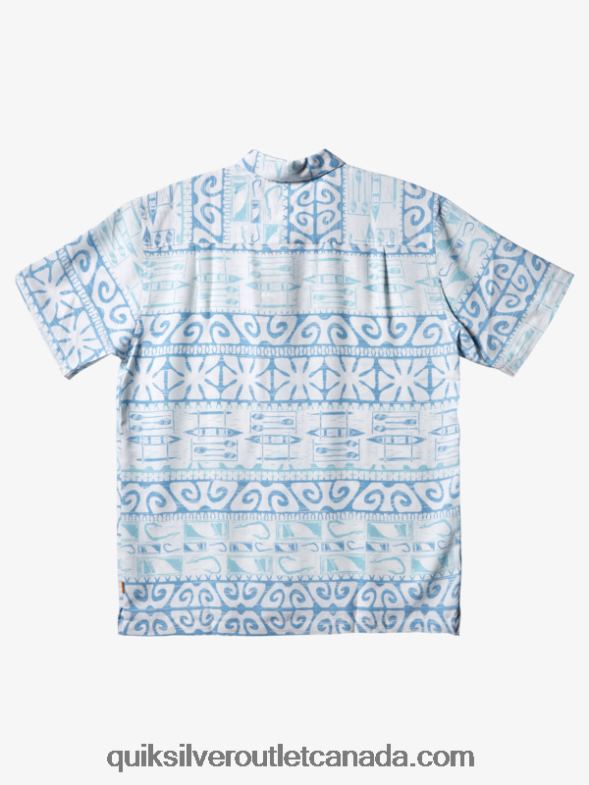 CA Quiksilver Men Waterman At Trees Short Sleeve Shirt dusk blue at trees TX4R2293