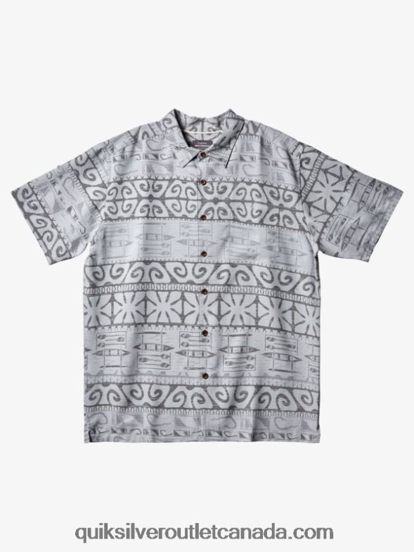 CA Quiksilver Men Waterman At Trees Short Sleeve Shirt harbor mist at trees TX4R2292