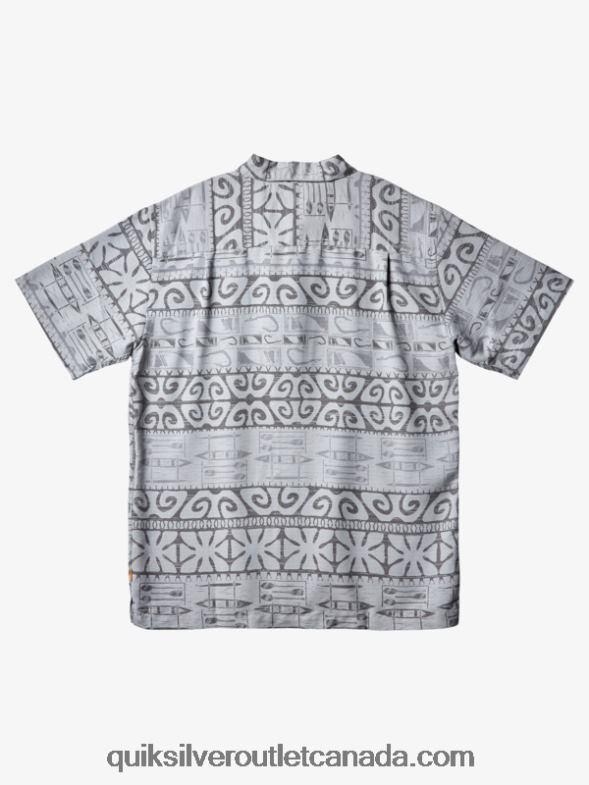 CA Quiksilver Men Waterman At Trees Short Sleeve Shirt harbor mist at trees TX4R2292