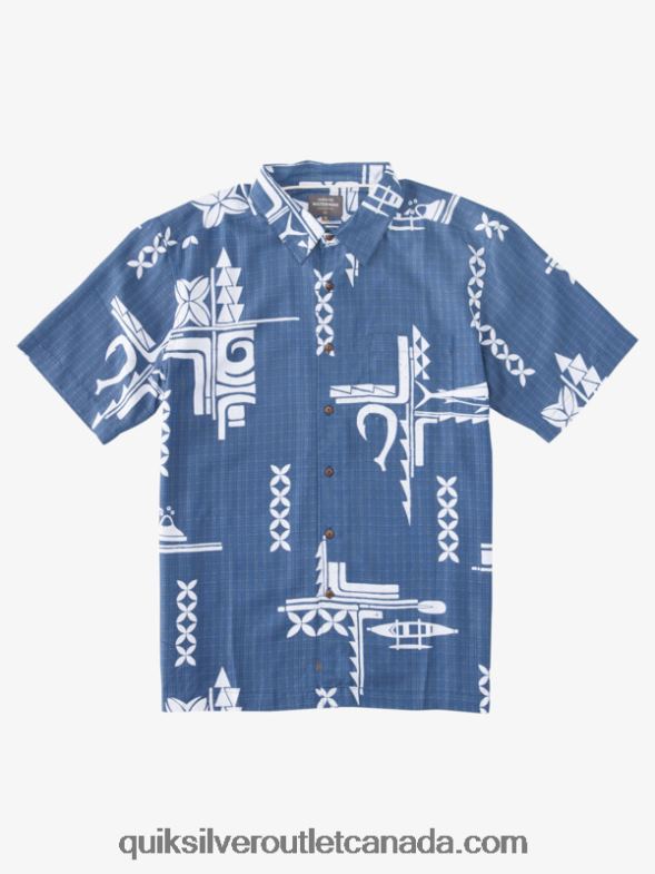 CA Quiksilver Men Waterman Big Catch Short Sleeve Shirt ensign blue big catch TX4R2862