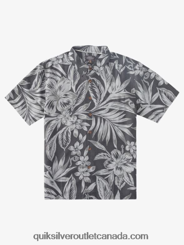 CA Quiksilver Men Waterman Brunch Time Short Sleeve Shirt black brunch days TX4R21336