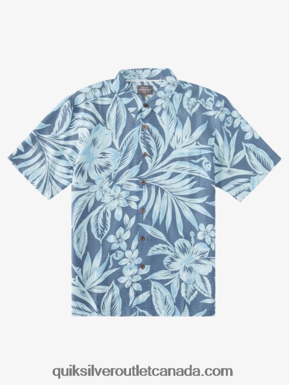 CA Quiksilver Men Waterman Brunch Time Short Sleeve Shirt ensign blue brunch days TX4R21335