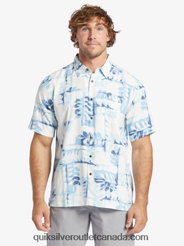 CA Quiksilver Men Waterman Canoes Reef Technical Short Sleeve Shirt dusk blue canoes reef w TX4R2399