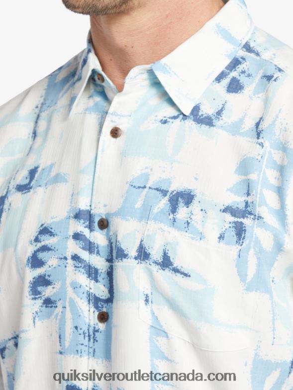 CA Quiksilver Men Waterman Canoes Reef Technical Short Sleeve Shirt dusk blue canoes reef w TX4R2399