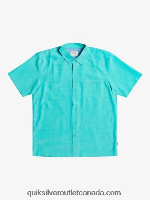 CA Quiksilver Men Waterman Centinela Premium Anti-Wrinkle Shirt blue turquiose centinella TX4R21308