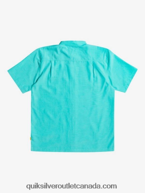 CA Quiksilver Men Waterman Centinela Premium Anti-Wrinkle Shirt blue turquiose centinella TX4R21308