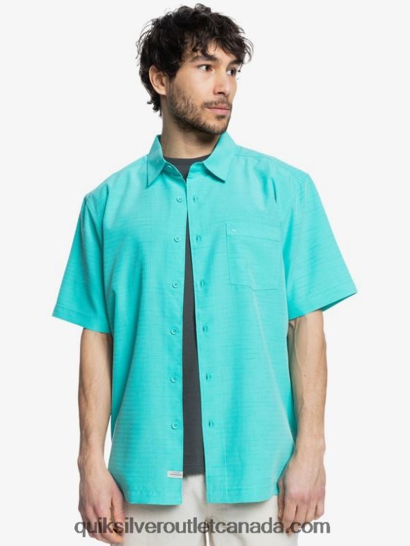 CA Quiksilver Men Waterman Centinela Premium Anti-Wrinkle Shirt blue turquiose centinella TX4R21308