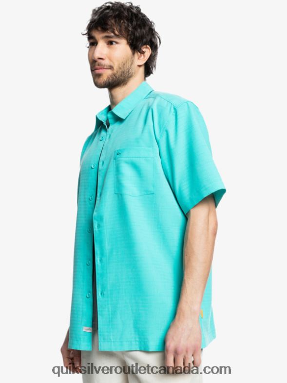CA Quiksilver Men Waterman Centinela Premium Anti-Wrinkle Shirt blue turquiose centinella TX4R21308