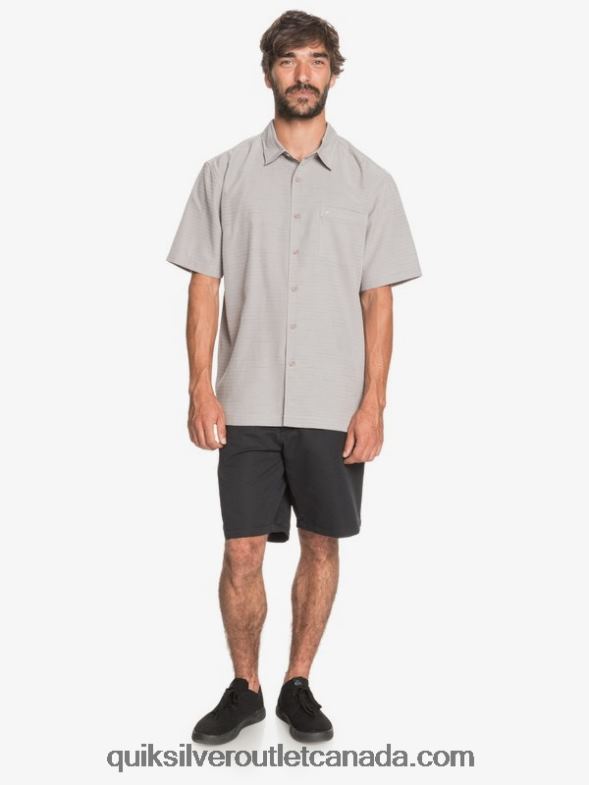 CA Quiksilver Men Waterman Centinela Premium Anti-Wrinkle Shirt flint gray centinella TX4R21301