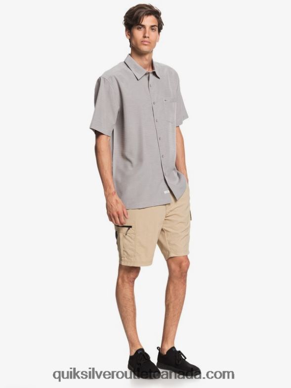 CA Quiksilver Men Waterman Centinela Premium Anti-Wrinkle Shirt flint gray centinella TX4R21301