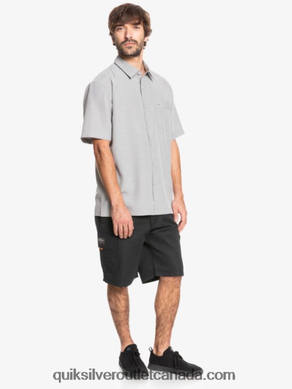 CA Quiksilver Men Waterman Centinela Premium Anti-Wrinkle Shirt flint gray centinella TX4R21301