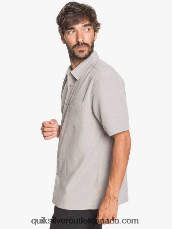 CA Quiksilver Men Waterman Centinela Premium Anti-Wrinkle Shirt flint gray centinella TX4R21301