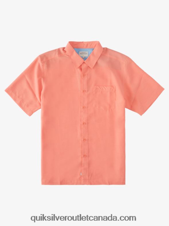 CA Quiksilver Men Waterman Centinela Premium Anti-Wrinkle Shirt peached pink centinella TX4R21307
