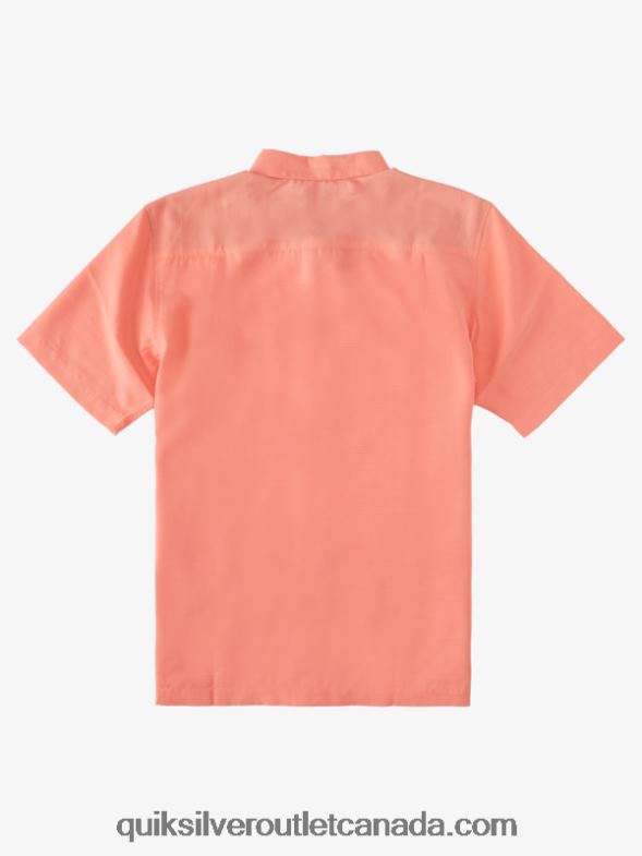 CA Quiksilver Men Waterman Centinela Premium Anti-Wrinkle Shirt peached pink centinella TX4R21307