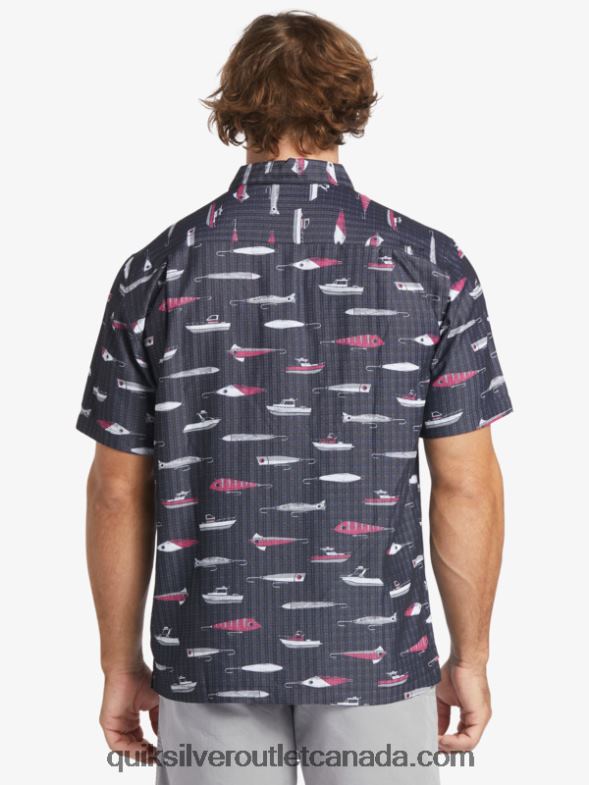 CA Quiksilver Men Waterman Drag Week Technical Short Sleeve Shirt black drag week TX4R2441