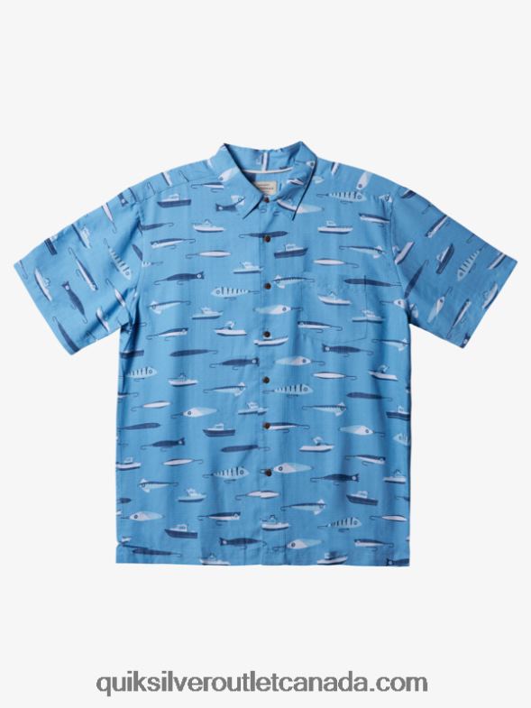 CA Quiksilver Men Waterman Drag Week Technical Short Sleeve Shirt dusk blue drag week w TX4R2442