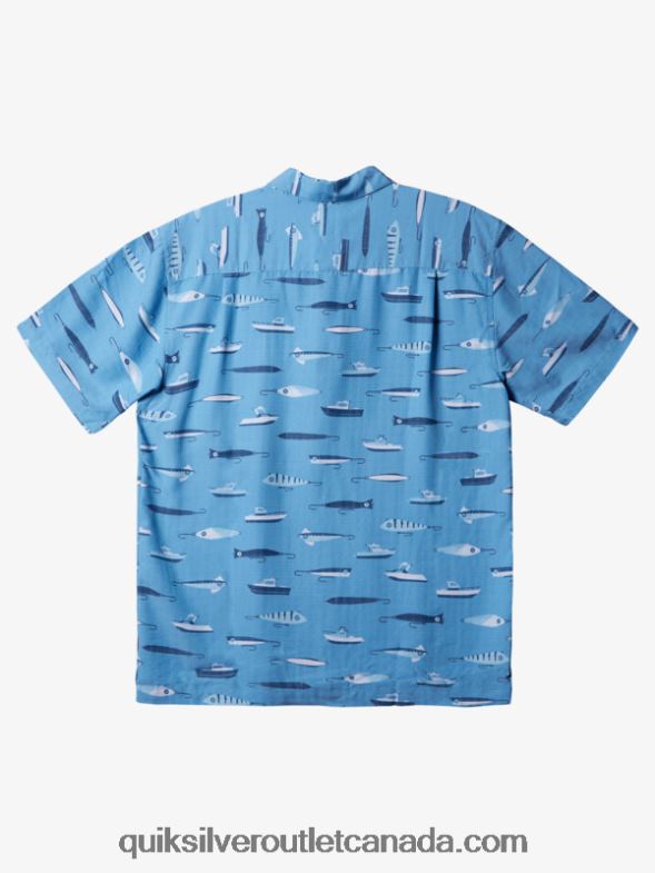 CA Quiksilver Men Waterman Drag Week Technical Short Sleeve Shirt dusk blue drag week w TX4R2442