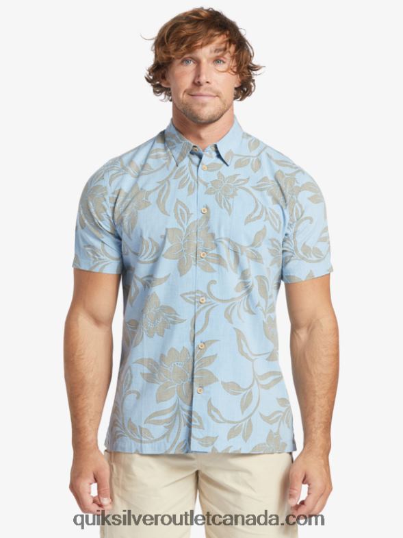 CA Quiksilver Men Waterman Every Weekend Short Sleeve Shirt dusk blue every weekend w TX4R2289